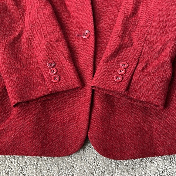 Pendleton Vintage Wool 2 Button Blazer Rich Red Business Jacket Holiday 16 USA - Picture 7 of 10